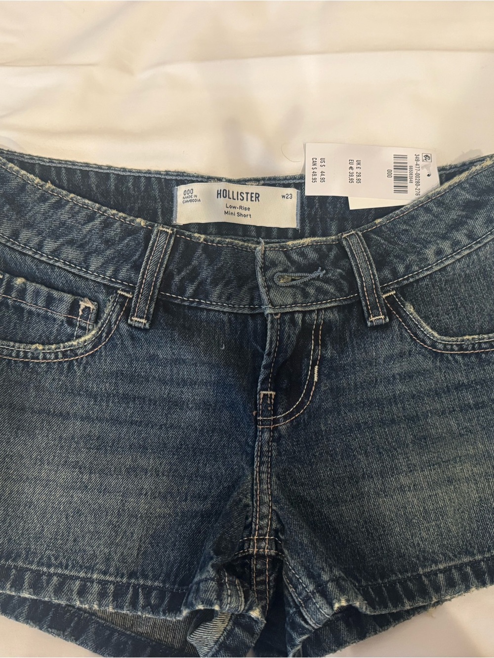 Hollister Women's Denim Low-Rise Mini Shorts - Blue